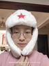 云見(jiàn)森知雷鋒帽冬季男女加厚保暖毛絨防寒護(hù)耳帽中國(guó)風(fēng)國(guó)旗毛茸茸滑雪帽子 國(guó)旗五角星白色 均碼 曬單實(shí)拍圖