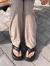 九寸陽光 厚底人字拖女夏季外穿增高松糕跟夏季海邊沙灘夾腳涼拖鞋 黑色 36-37 曬單實拍圖