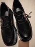 KGV布洛克大頭皮鞋男士秋季厚底增高英倫風(fēng)圓頭新郎鞋商務(wù)結婚德比鞋 黑色 41 曬單實(shí)拍圖