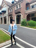 COZOK女生羽絨棉服女外套秋冬款羊羔絨加絨加厚學(xué)生兩面穿短款棉服棉衣 藍色-兩面穿 XL 【建議115-125斤】 曬單實拍圖