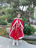 迪士尼女童披風(fēng)斗篷冬季外出防風(fēng)兒童中國風(fēng)小女孩古裝漢服加厚外套長(cháng)款 紅色 150 曬單實(shí)拍圖
