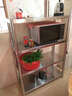 奧諾嘉（AONUOJIA） 不銹鋼置物架落地四層微波爐架子廚房餐廳收納儲物架烤箱架多層家用貨架鍋架 4層長(cháng)90寬35高125cm四層 曬單實(shí)拍圖