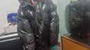 肥貓潮府 大碼棉衣外套男胖子冬季青少年學(xué)生連帽棉服男士潮流亮面加肥加大肥佬保暖休閑韓版潮流百搭棉襖 6919黑色 7XL 230-250斤 曬單實(shí)拍圖