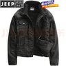 JEEP SPIRIT美式復(fù)古加絨加厚牛仔外套男翻領(lǐng)羊羔毛棉衣冬季棉服黑色棉襖 黑色 L 曬單實拍圖
