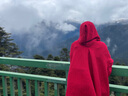時(shí)尚連帽大披肩女士防風(fēng)斗篷沙漠旅行拍照神器春夏款民族風(fēng)披肩毯多用途空調(diào)毯保暖圍巾新品 紅色 曬單實(shí)拍圖