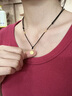 伊生緣999足金小福牌吊墜黃金項(xiàng)鏈新款男女轉(zhuǎn)運(yùn)珠福字編織黑繩頸鏈 A款編繩福牌 金重約0.75-0.95g 曬單實(shí)拍圖