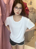棲紀(jì)莫代爾寬松t恤女短袖2025夏季新款冰絲薄款上衣 白色 L 建議(112-126斤) 曬單實(shí)拍圖