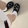 貞喜氣洞洞鞋女增高外穿防滑EVA運動軟底踩屎感黑色時尚休閑沙灘拖鞋 鉆石小熊黑色7CM 40.5 40-41碼 曬單實拍圖