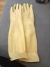 嘉柔美45cm長(cháng)乳膠洗衣 洗碗手套牛筋加厚加長(cháng)橡膠手套防水保暖不濕衣袖 45cm特厚本色（特厚型，不加絨） S+小號加厚加長(cháng) 曬單實(shí)拍圖