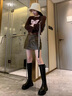 EXULL依思Q瑪麗珍女鞋2025夏季新款高跟鞋配裙子粗跟法式單鞋休閑百搭小皮鞋 棕色（6cm厚底增高顯瘦） 37 曬單實(shí)拍圖