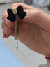 KASIYU  2025年新款潮紅色絲絨蝴蝶結流蘇長(cháng)款耳釘那邊耳環(huán)氣質(zhì)耳飾顯瘦 黑色（買(mǎi)一送一） 曬單實(shí)拍圖