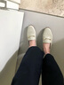 73Hours【倪妮同款】女鞋奶酪包春秋新款一腳蹬平底單鞋通勤樂(lè )福鞋女 米白 38 曬單實(shí)拍圖