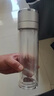 德梵蒂高端品牌姓氏水杯一鍵開蓋車載雙層玻璃杯速開杯男女茶水分離泡茶 雙層玻璃杯銀色 480ml 禮盒裝 曬單實(shí)拍圖