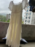 亿梵莎（YIFANSHA）新款连衣裙夏季女生裙子夏天2024法式高级感气质显瘦仙女中长裙 米白色 M建议90-105斤 实拍图