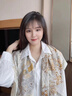 格微詩2024杭州絲綢真絲圍巾披肩100%桑蠶絲送媽媽長輩禮物絲巾大方巾 熱帶叢林-米色 90*90厘米 曬單實(shí)拍圖
