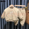 寶寶衣服6-12個(gè)月秋冬分體男童秋冬季套裝2023新款兒童洋氣寶寶加絨加厚保暖兩件套網(wǎng)紅套裝02 卡其 帽子手套+上衣褲子,四件 100 建議身高90cm左右 曬單實(shí)拍圖