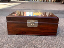 蟬廬酸枝實(shí)木精品首飾盒木質(zhì)文玩證件印章收納盒手鐲項鏈飾品盒獨板箱 交趾黃檀【24cm小號雙層+獨板】 曬單實(shí)拍圖
