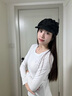 莫代爾長(cháng)袖t恤女圓領(lǐng)打底衫女修身正肩低領(lǐng)內搭百搭黑色上衣外穿 白色（棉） M【90-102斤】 曬單實(shí)拍圖