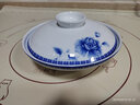 LICHEN帶蓋泡面碗菜碗景德鎮釉下彩陶瓷青花白瓷合盒器中式餐具高溫瓷 花開(kāi)富貴帶蓋深菜盤(pán)7.5英寸一級 曬單實(shí)拍圖