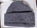 歐凡迪 純羊毛帽子男大頭冬季2022新款時(shí)尚棉帽子保暖帽子圍巾手套三件 深灰色 均碼 曬單實(shí)拍圖
