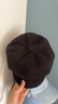 叕二叕 貝雷帽女秋冬款帽子冬季女士帽大頭圍八角帽子女秋冬休閑帽 黑色 曬單實(shí)拍圖