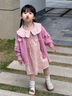 靚貝城堡女童碎花裙子套裝春秋款2025新款兒童洋氣女孩寶寶春裝毛衣連衣裙 粉色(單件裙子） 120 碼適合身高105-115厘米 曬單實(shí)拍圖