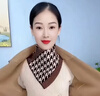 矢向圍巾脖套三角型男秋冬針織圍脖保暖護頸假領方便套頭懶人女士簡易 三角套頭圍脖-萬福紅邊 曬單實拍圖
