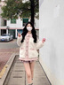 艾柔丹冬季新款小香風(fēng)拼接仿羊羔毛短外套女裝減齡甜美溫柔風(fēng)上衣棉衣 外套 S 曬單實(shí)拍圖