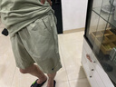 妙奕嘉短褲男夏季褲子外穿男褲運(yùn)動(dòng)跑步速干褲休閑褲五分褲沙灘褲冰絲褲 刺繡壓皺短褲【卡其色】 L 【建議110-120斤】 曬單實(shí)拍圖