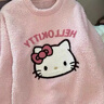 TULX凱蒂貓睡衣少女秋冬季長(cháng)袖新款加厚珊瑚絨套裝半邊毛絨家居服 凱蒂貓Y40 L 96-115斤 曬單實(shí)拍圖
