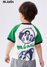 M.Latin/愛(ài)吃蘋(píng)果的小精靈馬拉丁童裝T恤夏新款男女童涼感短袖T恤 森林綠 90 曬單實(shí)拍圖