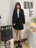 晨芙休閑小西裝外套女春秋時(shí)尚英倫風(fēng)正裝顯瘦小個(gè)子短款氣質(zhì)西服上衣 黑色常規【三?？邸?3XL 建議133-145斤 曬單實(shí)拍圖