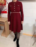 俞兆林（YUZHAOLIN）媽媽裝2025春秋新款針織連衣裙中老年女裝喜婆婆裝秋季高端婚禮服 酒紅色 M （建議85-105斤） 曬單實(shí)拍圖