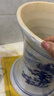 瓷小奴景德鎮陶瓷器大號落地立柱式魚(yú)缸睡蓮碗蓮荷花盆缸客廳裝飾大擺件 立柱式中號青花山水 曬單實(shí)拍圖