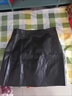 兔芊海寧真皮裙子短款女士包臀皮裙半身裙秋冬高腰顯瘦小個(gè)子a字短裙 黑色 L 曬單實(shí)拍圖