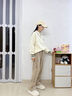 優(yōu)優(yōu)1點(diǎn)（Yoyo one）女童春秋套裝2025新款女大童女孩衛(wèi)衣學(xué)院風(fēng)秋季洋氣春款兒童秋裝 15188咖色4948米白 150cm 曬單實(shí)拍圖