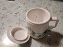 茗客白瓷羊脂玉辦公杯帶蓋過(guò)濾茶水分離泡茶杯杯子陶瓷水杯禮品杯定制 山水辦公杯 曬單實(shí)拍圖
