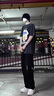浩術(shù)短袖t恤男士夏季美式衣服體恤男裝寬松五分袖潮牌半袖水洗做舊T恤 匯T506黑色 XL【建議115-130斤】 曬單實(shí)拍圖
