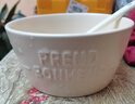 佩爾森（CERAMICS）ins字母碗奶油風(fēng)超好看的碗高顏值沙拉水果碗酸奶碗甜品小碗家用 大號(hào)碗+扭扭勺奶白色 曬單實(shí)拍圖