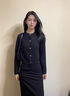 歐時力OCHIRLY 澳大利亞進口美麗諾羊毛香風(fēng)針織外套女士高級感 黑灰 S 曬單實拍圖