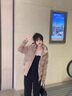 皮爾卡丹羽絨I棉女新款冬季短款時尚韓版寬松雙面穿加厚可拆卸帽外套冬女 卡其色【專柜品質(zhì)】 m 80-95斤 曬單實拍圖