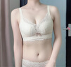 藍色愛琴海無鋼圈小胸顯大四排扣聚攏內(nèi)衣女上托收副乳胸罩防下垂文胸套裝 膚色套裝 80B /36B 曬單實拍圖