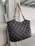 CAHOE KULLO包包女包輕奢侈2015新款菱格鏈條托特包手提包單肩包腋下包品牌 菱格黑-ck女包情人節生日禮物送女友送老婆 秋冬季實(shí)用走心高級感送閨蜜 曬單實(shí)拍圖