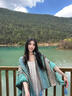 蘇木佰（SOMUBAY）民族風(fēng)披肩外搭女2025新款披風(fēng)川西斗篷麗江云南大理旅游 藍卡綠披肩 曬單實拍圖