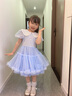 常春藤常春藤兒童裝女童2024夏季新款  亮片輕盈網(wǎng)紗連衣裙蓬蓬裙tutu裙 水藍色 120cm 曬單實(shí)拍圖