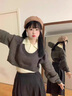 蔓爾依連衣裙女裝春季學(xué)院風(fēng)穿搭一整套2025新款時尚韓系減齡套裝裙子 灰杏三件套套裝 M 曬單實(shí)拍圖