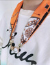 SAGEFEN 仙格芬領(lǐng)巾長條護(hù)頸圍脖新款珍珠磁吸扣襯衫絲巾女復(fù)古百搭圍巾女神禮物 優(yōu)雅橙色 13×58CM 曬單實拍圖