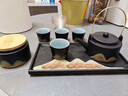 蘇氏陶瓷（SUSHI CERAMICS）手繪彩畫茶具提梁茶壺配精美干泡茶盤小茶葉罐7件功夫茶具套裝 千里江山提梁壺茶具 曬單實(shí)拍圖