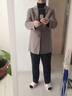 羅蒙（ROMON）羊毛呢大衣男西裝領(lǐng)雙面尼加厚風(fēng)衣秋冬季中長(zhǎng)款男裝毛絨外套 卡其色 XL 適合130-150斤 曬單實(shí)拍圖