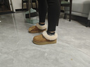 EVERAU女士冬季茸茸毛鞋領(lǐng)厚底便鞋休閑舒適棉鞋面包鞋懶人鞋丨UEA2001 栗色 38 曬單實(shí)拍圖